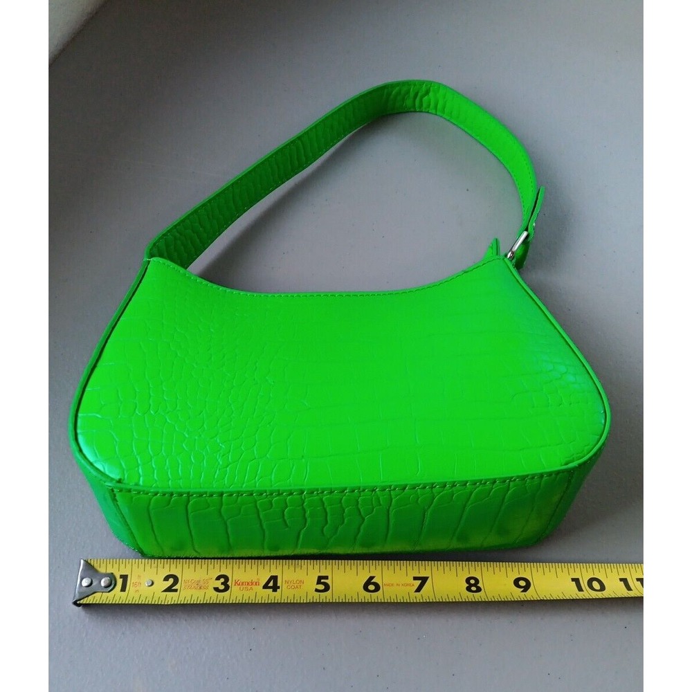 Urban Outfitters Shoulder‎ Purse GREEN Faux Crocodile Leather Y2K 90s Preppy - Picture 4 of 8